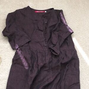 Pyne and smith chocolate brown long linen dress